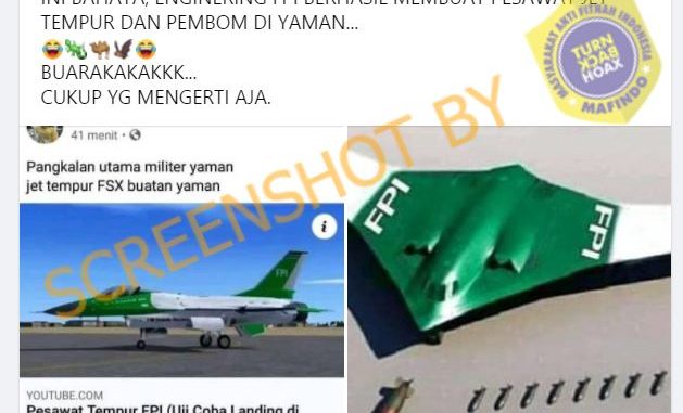 Parodi pesawat tempur FPI. (Foto: Mafindo)
