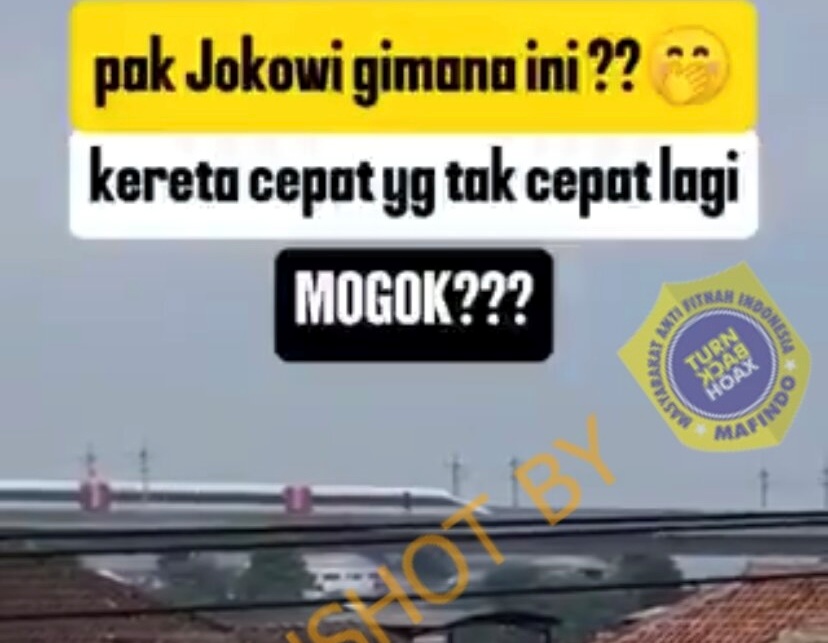 [HOAKS atau FAKTA]: Kereta Cepat Whoosh Mogok Salah Jokowi