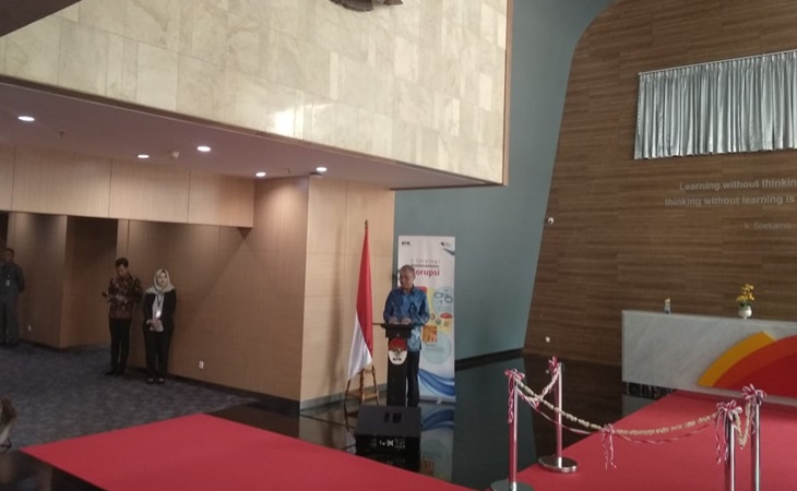Agus Rahardjo saat peresmian Pusat Edukasi Antikorupsi