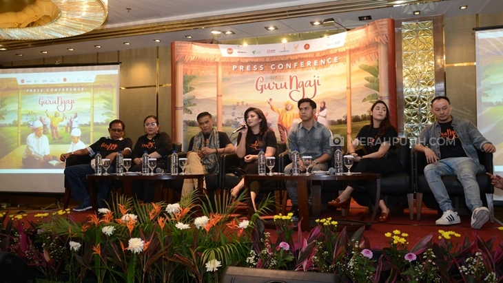 Jumpa Press Film Guru ngaji di Hotel Ambara Blok M, Jakarta Selatan (19/2). (MP/Albi)