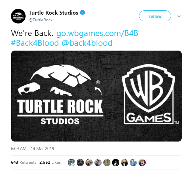 Info tersebut ada di Twitter Turtle Rock (Foto: Twitter/@turtlerock)