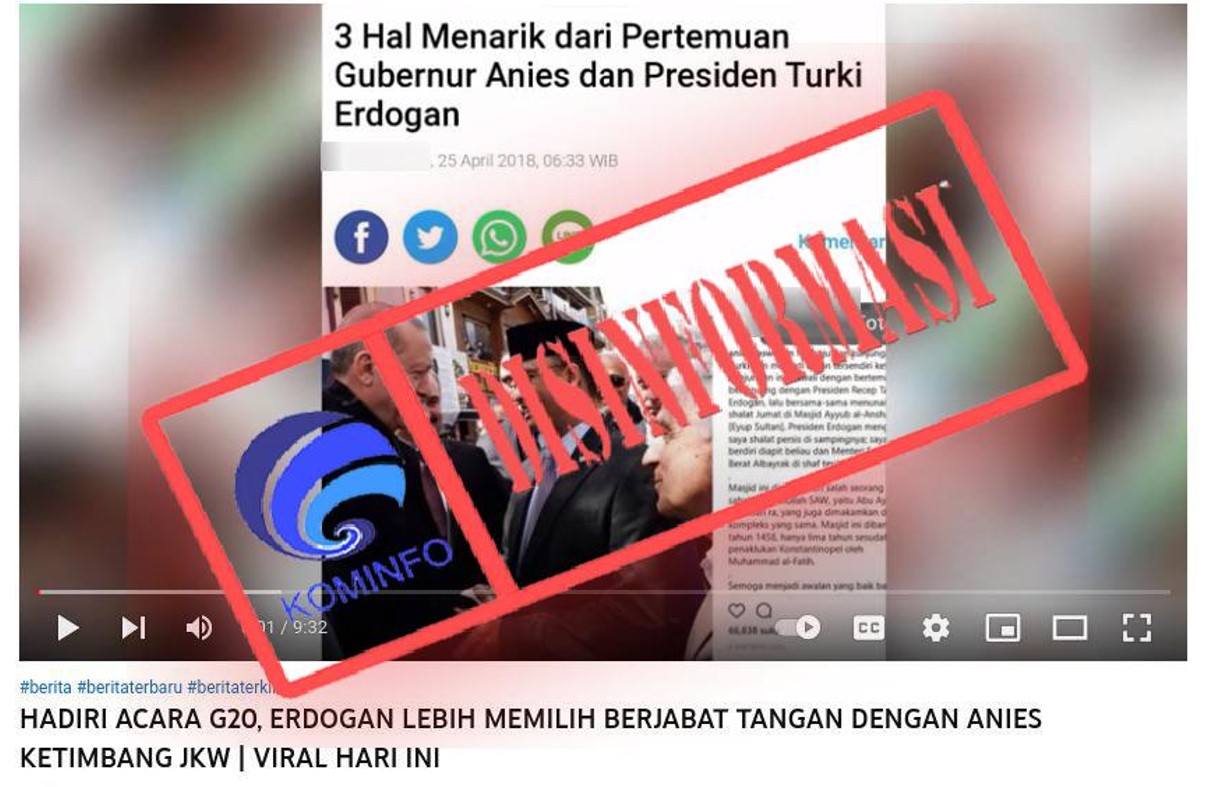 [HOAKS atau FAKTA]: Erdogan Menolak Berjabat Tangan dengan Presiden Jokowi