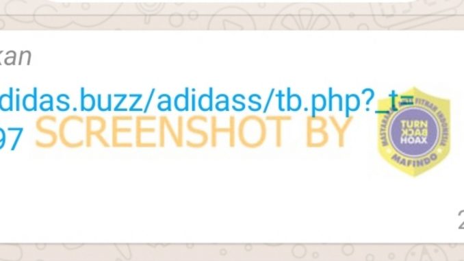 Link palsu adidas. (Foto: Mafindo)