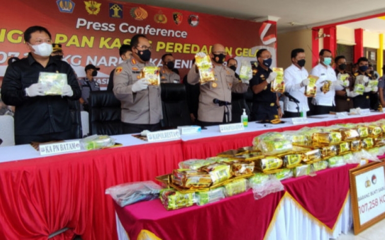 Polisi Gagalkan Penyelundupan 107 Kg Narkoba di Batam