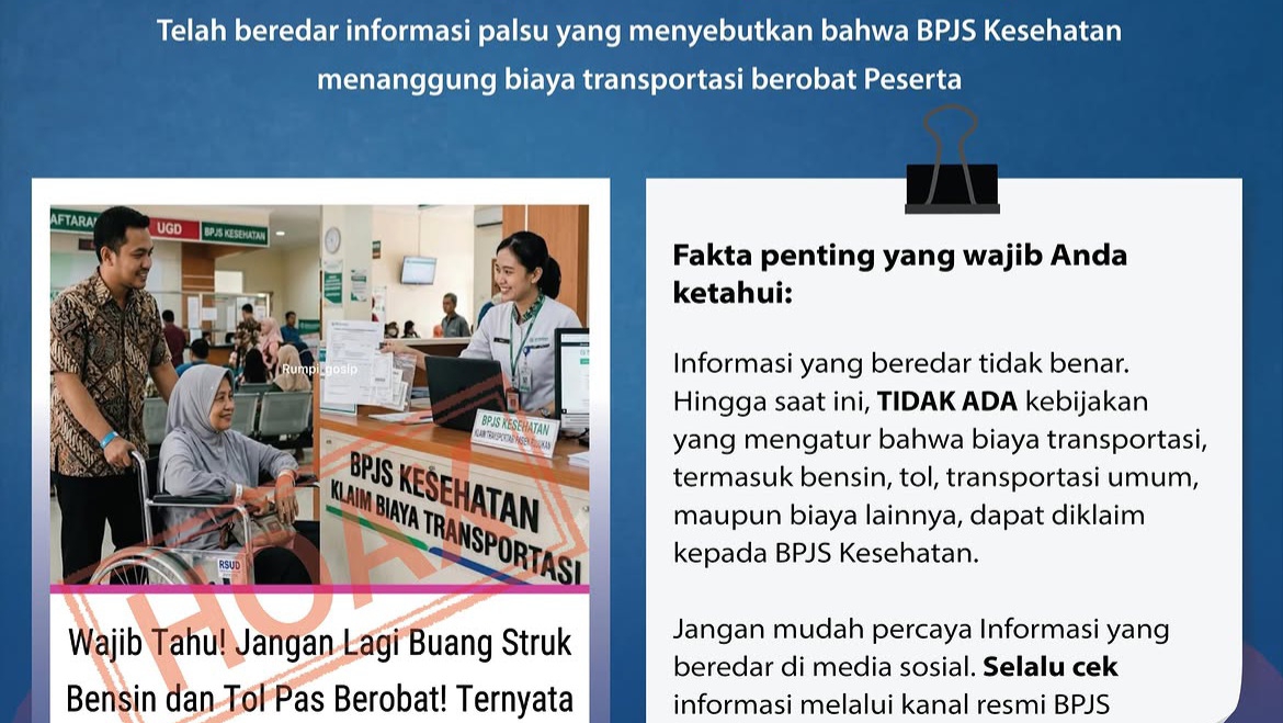 BPJS Kesehatan Bantah Isu Reimburse Biaya Transportasi Pasien Rujukan, Sebut Informasi Viral di Threads Hoaks