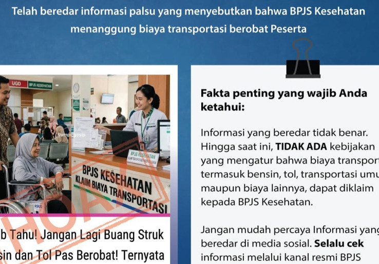 BPJS Kesehatan Bantah Isu Reimburse Biaya Transportasi Pasien Rujukan, Sebut Informasi Viral di Threads Hoaks