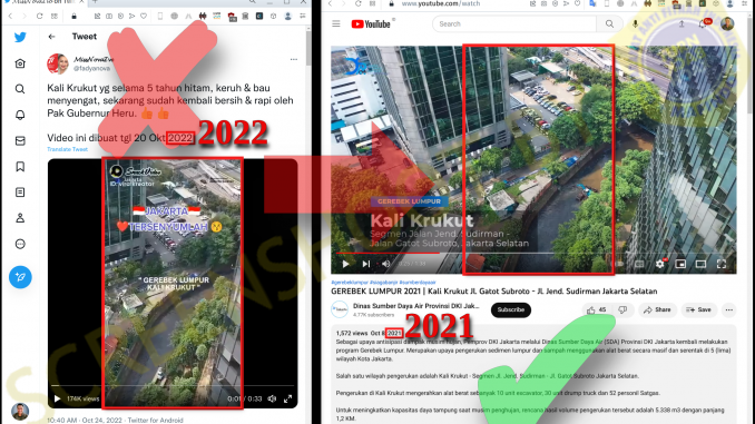 [HOAKS atau FAKTA]: Kali Krukut Jadi Bersih saat Heru Budi Jadi Pj Gubernur DKI