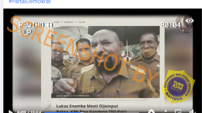 [HOAKS atau FAKTA]: SBY dan AHY Tak Terima Lucas Enembe Ditangkap