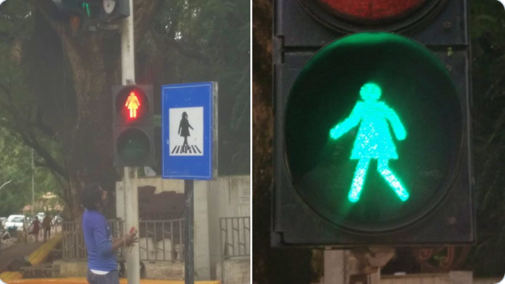 Ikon Perempuan di Lampu Lalu Lintas Kota Mumbai Promosikan Kesetaraan Gender