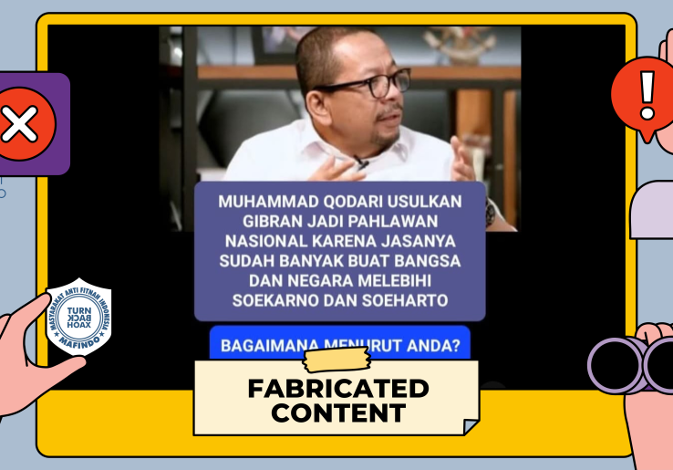 [HOAKS atau FAKTA]: Gibran Diusulkan Jadi Pahlawan Nasional, Dianggap Lebih Berjasa dari Soekarno dan Soeharto