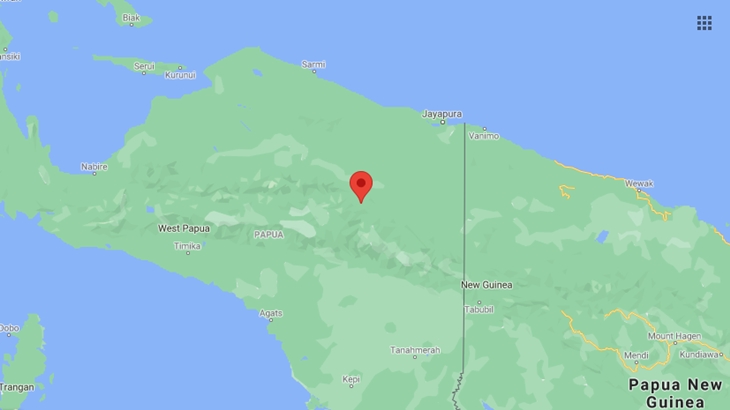 Bertanda merah, Kabuaten Yalim, Papua. (Foto: MP/Google Maps)