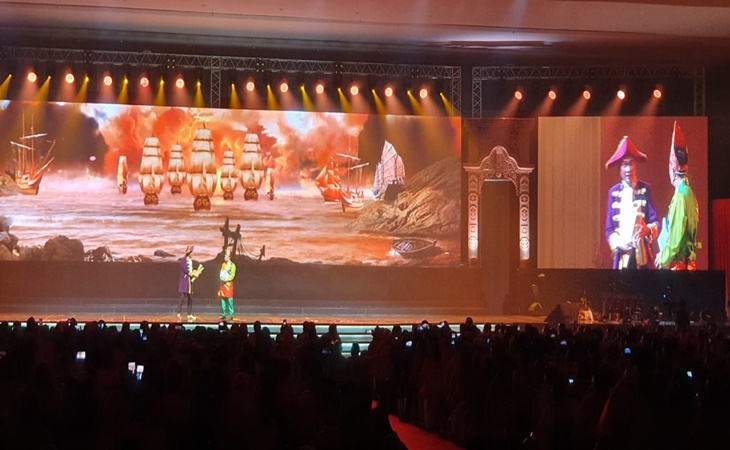 Penampilan Cak Lontong dan sejumlah seniman di Malam Kebudayaan Rakernas PDIP