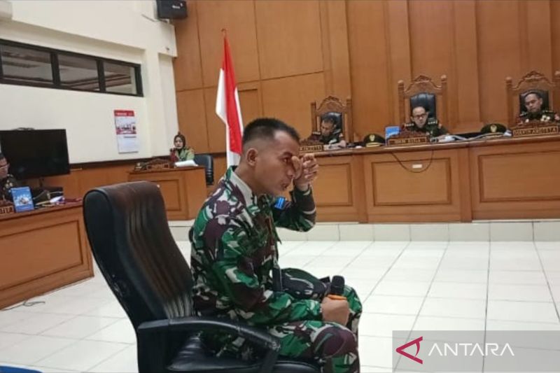 Menyesal Minta Maaf, Kelasi Kepala Penembak Bos Rental Menangis di Sidang Pengadilan Militer