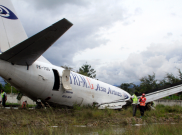 Pesawat Kargo Perusahaan Tri MG Tergelincir di Bandara Wamena