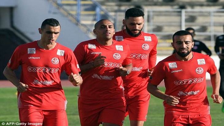Pemain Tunisia sedang berlatih di bulan Ramadan