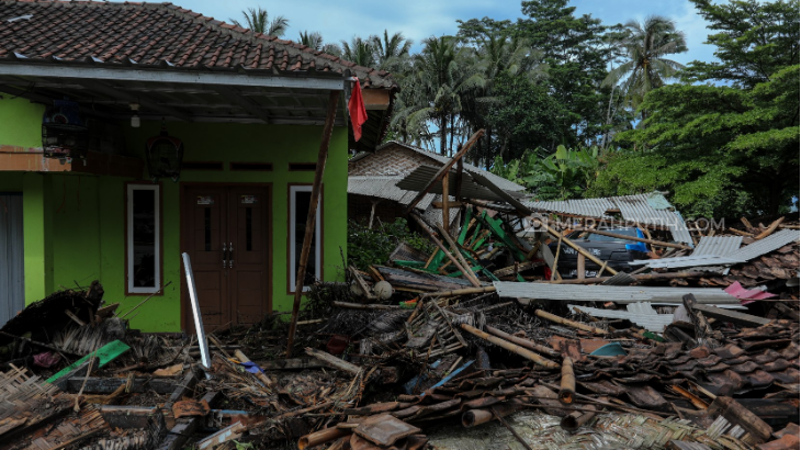 Salah satu wilayah yang terdampak tsunami. Foto: MP/Rizki Fitrianto
