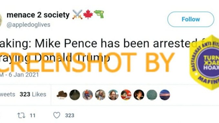 [HOAKS atau FAKTA]: Wakil Presiden AS Ditangkap Massa saat Kongres Kemenangan Biden