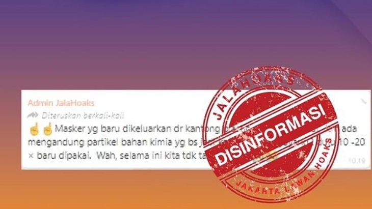[HOAKS atau FAKTA]: Masker Mengandung Bahan Kimia Penyebab Kanker