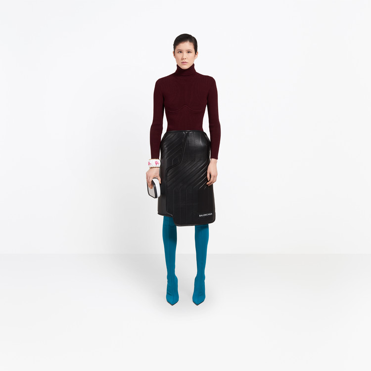 Women's Black Car Design Skirt (Sumber: Balenciaga)