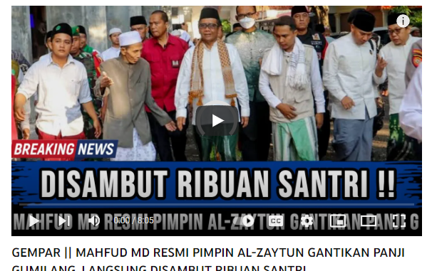 [HOAKS atau FAKTA] Mahfud MD Resmi Jadi Pimpinan Ponpes Al-Zaytun
