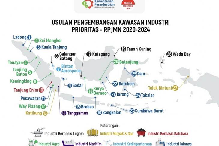 Ilustrasi - Usulan pengembangan kawasan industri prioritas dalam RPJMN 2020-2024. ANTARA/Biro Humas Kementerian Perindustrian