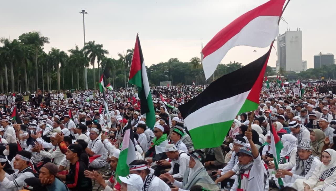 Lantunan Surah Al Isra Getarkan Aksi Bela Palestina