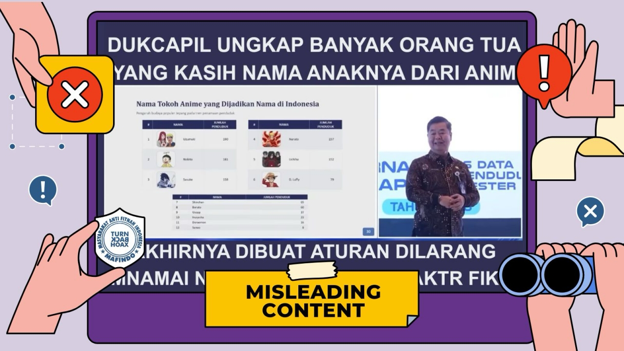 [HOAKS atau FAKTA]: Pemerintah Laran Orang Tua Kasih Nama Anak dari Karakter Fiksi dan Film Kartun
