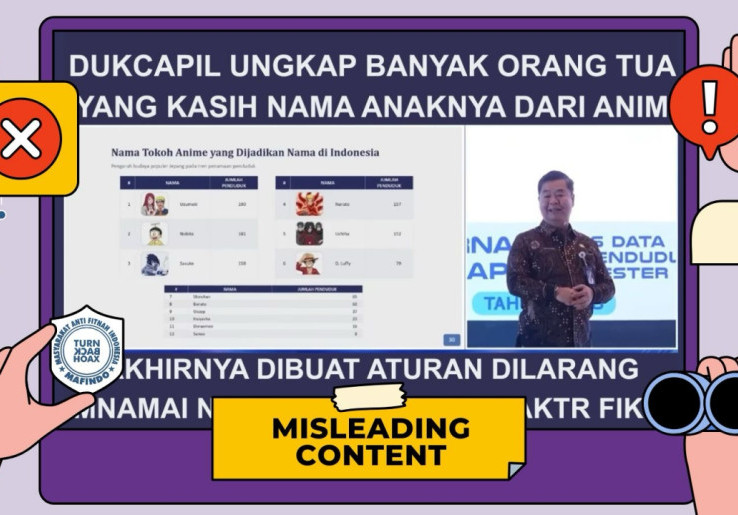 [HOAKS atau FAKTA]: Pemerintah Laran Orang Tua Kasih Nama Anak dari Karakter Fiksi dan Film Kartun
