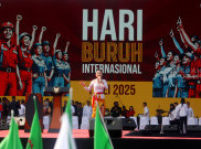 Aksi Wika Salim Goyang Panggung Hari Buruh Internasional 2025 di Monas Jakarta