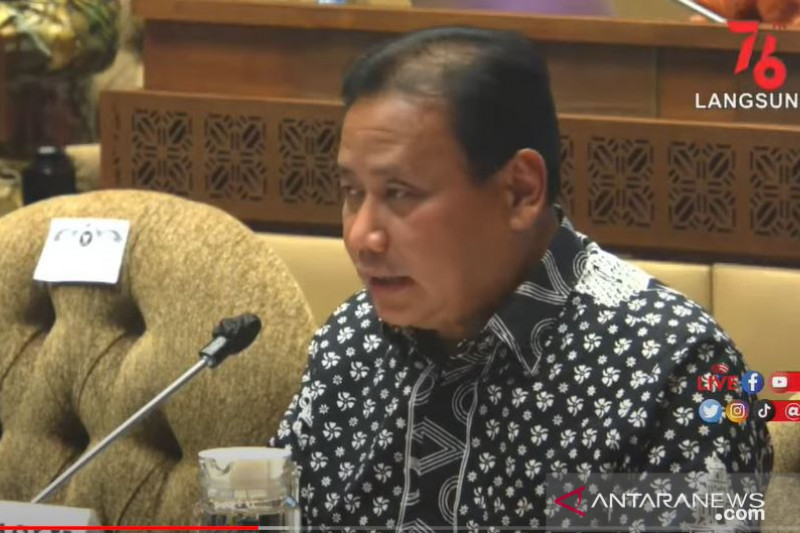 Ketua Bawaslu RI Abhan dalam rapat dengar pendapat (RDP) bersama Komisi II DPR, KPU, Kemendagri dan DKPP di Gedung Senayan, Jakarta, Senin (6/9/2021) (ANTARA/Fauzi Lamboka)