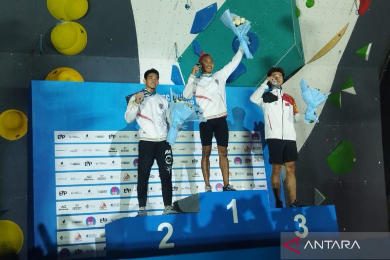 Atlet Indonesia Aspar Jaelolo Jadi Juara Dunia Panjat Tebing 2022