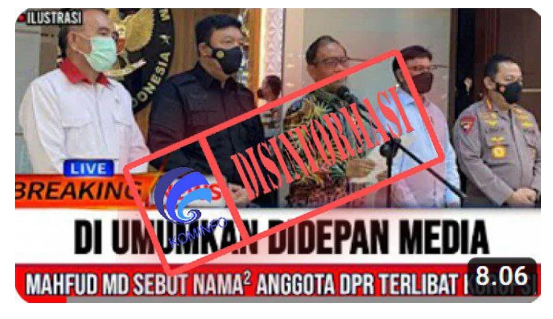 [HOAKS atau FAKTA]: Mahfud MD Umumkan Nama Anggota DPR RI yang Terlibat Korupsi