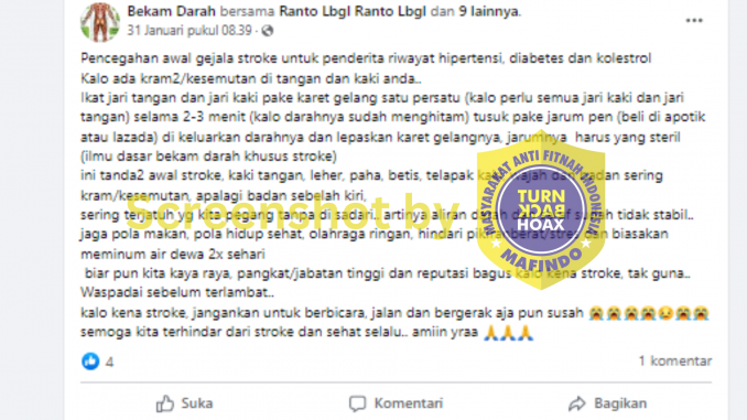 [HOAKS atau FAKTA]: Sering Kram dan Kesemutan Terindikasi Stroke