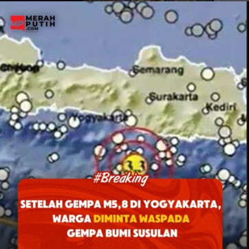 Setelah Gempa M 5,8 di Yogyakarta, Warga Diminta Waspada Gempabumi Susulan