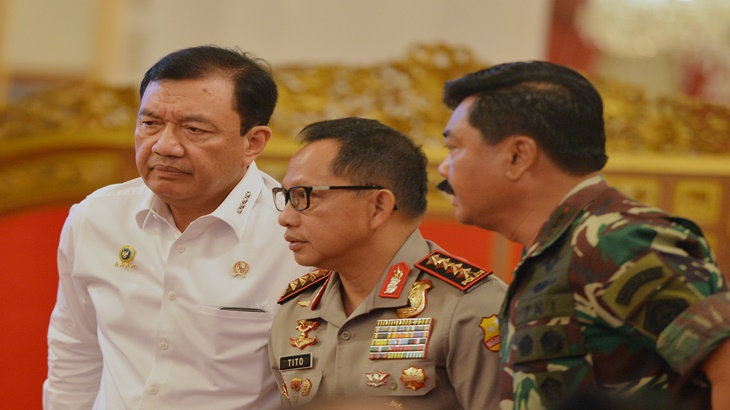 Kapolri bersama Kepala BIN dan Panglima TNI