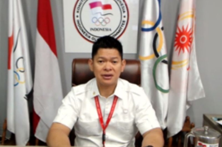 Tangkap layar Gugus Tugas Percepatan Penyelesaian Sanksi WADA sekaligus merupakan Ketua Umum Komite Olimpiade Indonesia (KOI), Raja Sapta Oktohari, dalam konferensi pers yang diikuti secara virtual di Jakarta, Senin (13/12/2021). (ANTARA/Arindra Meodia)