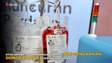 Stok Darah untuk Ramadan Menipis, PMI Gencarkan Donor Darah di Masjid Malam Hari