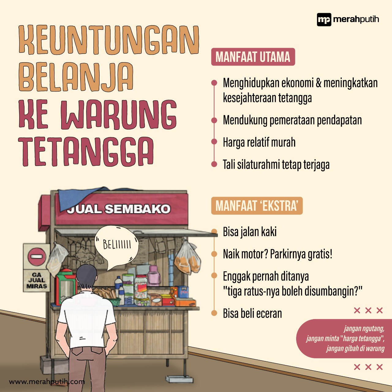 Keuntungan belanja di warung tetangga