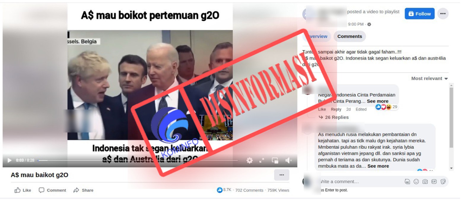 [HOAKS atau FAKTA]: Indonesia Tak Takut Keluarkan AS dan Australia dari G20
