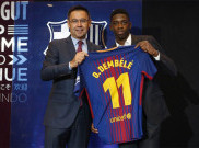 Viral, Aksi Kocak Dembele Saat Presentasi di Barcelona