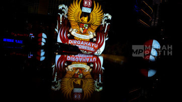 Ornamen Garuda Merah Putih Meriahkan HUT Ke-80 RI di Jakarta