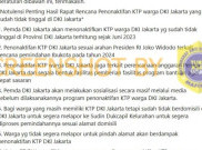 [HOAKS atau FAKTA]: Ibu Kota Pindah, Pemprov Nonaktifkan KTP Warga Tak Tinggal di Jakarta