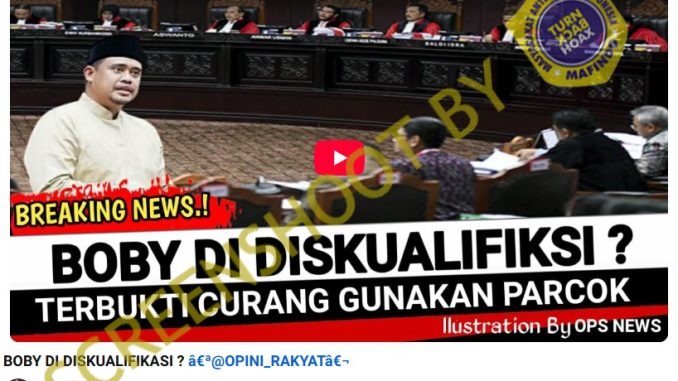 [HOAKS atau FAKTA]: MK Diskualifikasi Bobby Nasution dari Pilkada Sumatera Utara