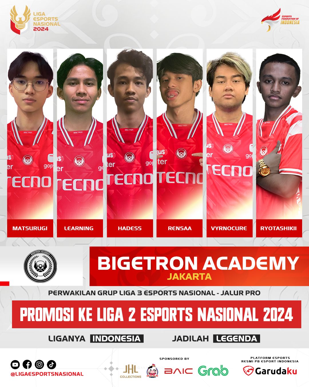 Bigetron Academy susul Sofia Esports ke Liga 2 Esports Nasional 2024
