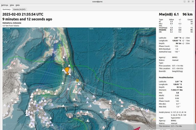 Kabupaten Pulau Morotai Diguncang Gempa 6,2 Magnitudo