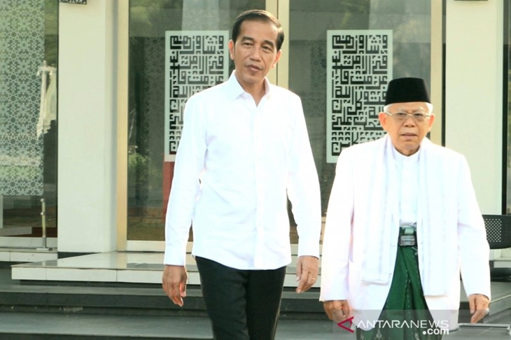 Dokumentasi Presiden dan Wakil Presiden terpilih periode 2019-2024, Joko Widodo dan Ma'ruf Amin, di komplek Istana Kepresidenan, Jakarta. ANTARA/Bayu Prasetyo