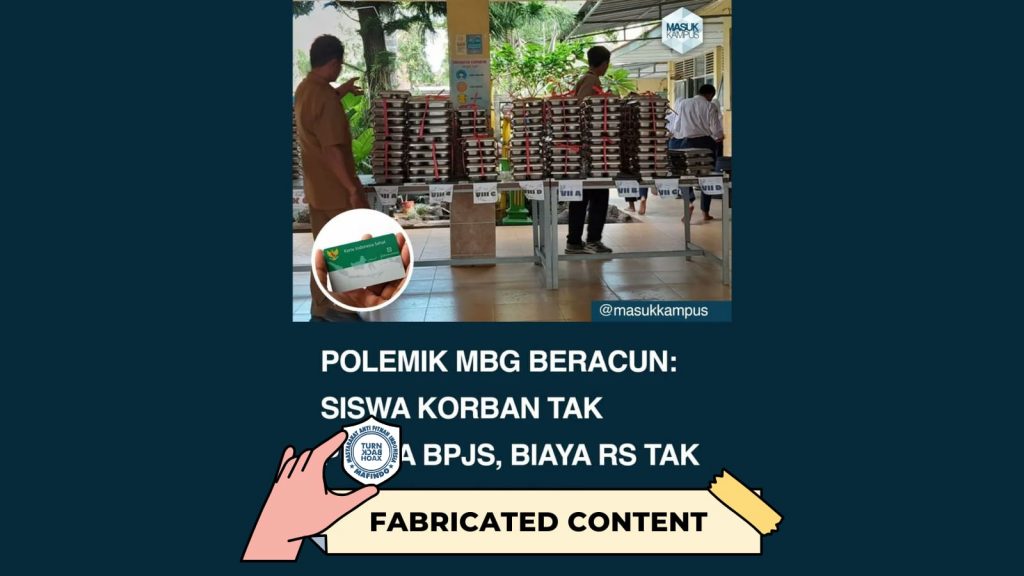 [HOAKS atau FAKTA]: Tak Punya BPJS, Korban Keracunan MBG Tanggung Biaya Pengobatan Sendiri