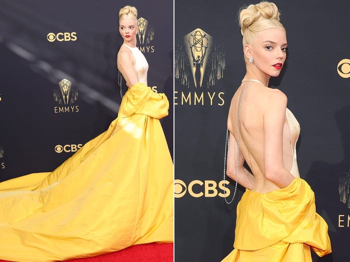 Anya Taylor-Joy pada red carpet Emmys 2021. (Foto Insider)