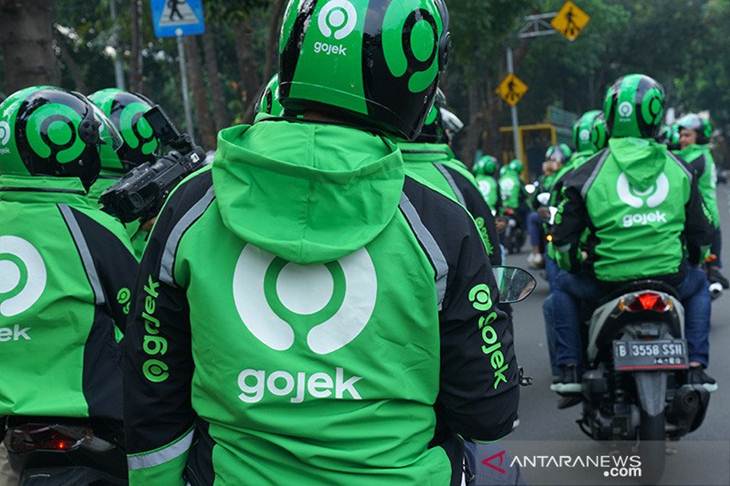 App-based 'ojek' drivers. (ANTARA/HO Gojek/dyeArd)