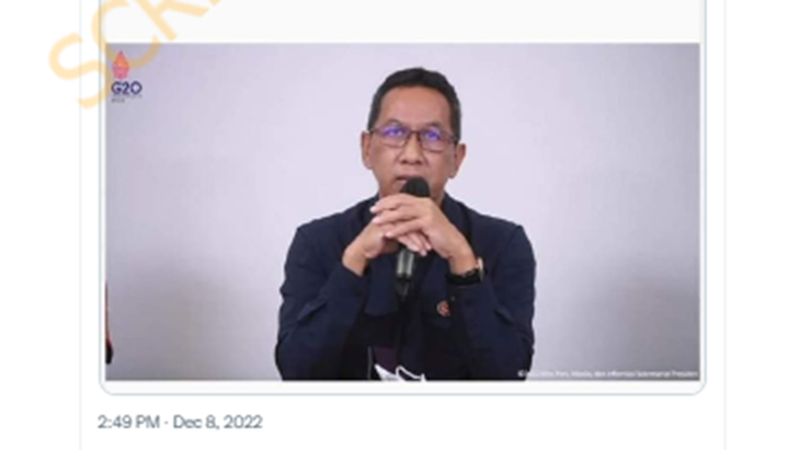 [HOAKS atau FAKTA]: Heru Budi Minta Rakyat Bantu karena Kas Negara Menipis